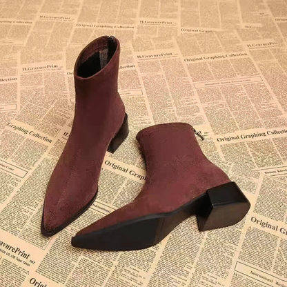 Suede Ankle Boots for Women | Rubber Outsole