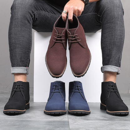 Suede Leather Shoes for Men | Classic Lace-Up Style