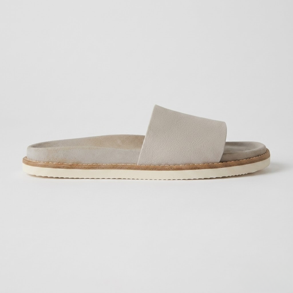 Suede Leather Slippers Men – Open Toe Breathable Summer Slip-On Sandals