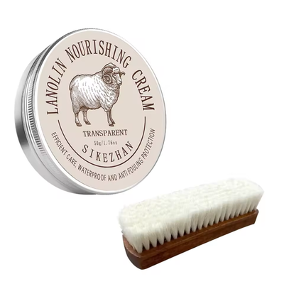 Shoe Care Kit Cream and Brush Cleaning Set