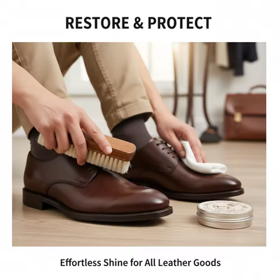 Shoe Care Kit Cream and Brush Cleaning Set