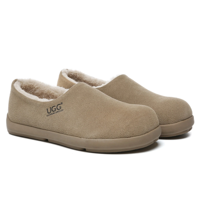 UGG Beige Closed-Toe Clog Slippers