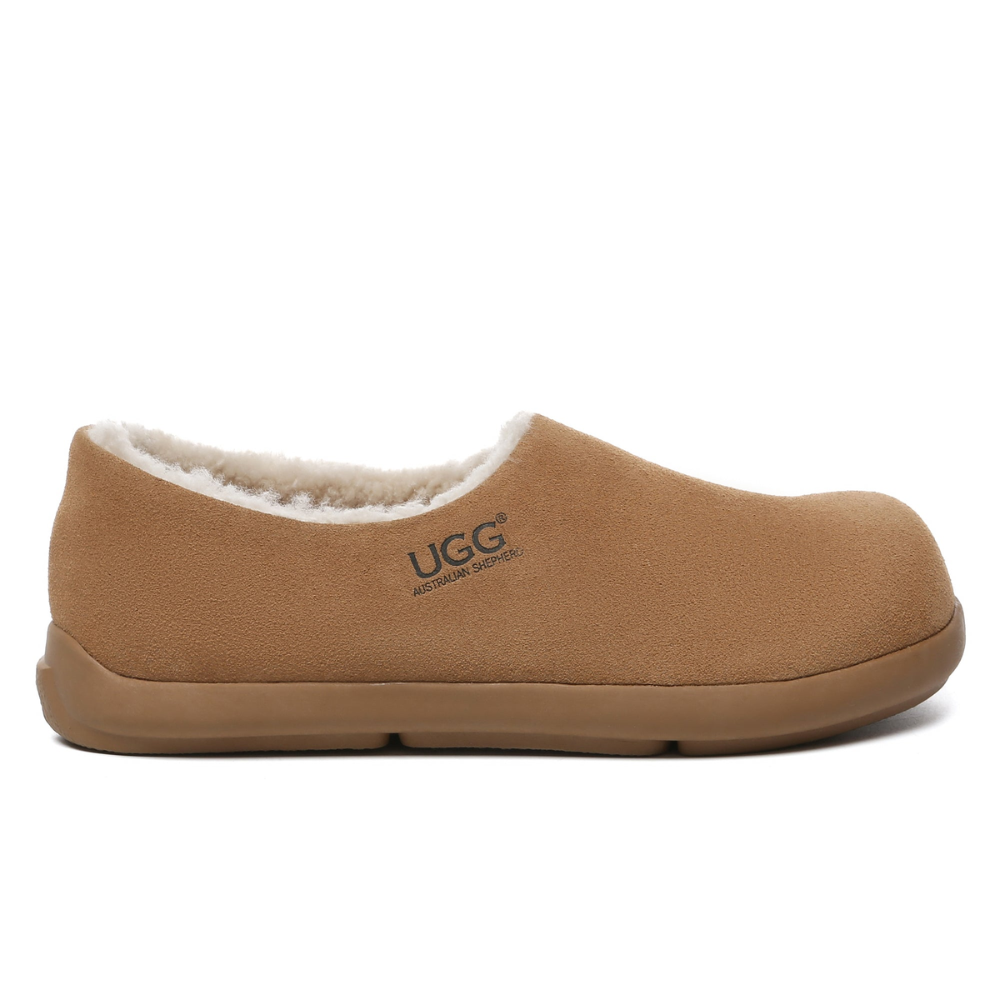 UGG Brown Closed-Toe Slip-On Slippers
