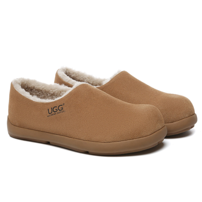 UGG Brown Closed-Toe Slip-On Slippers