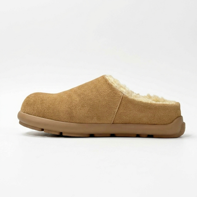 UGG Light Brown Closed-Toe Slip-On Slippers
