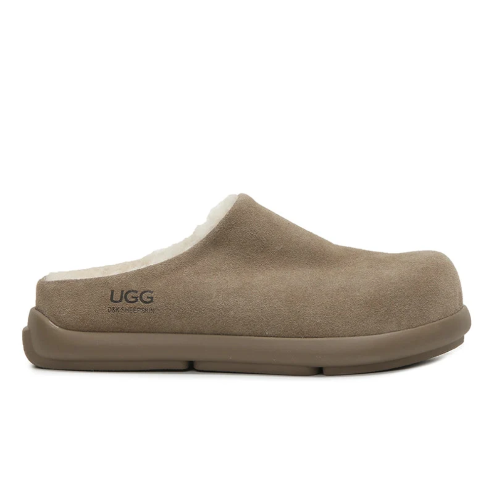 UGG Grey Closed-Toe Slip-On Slippers