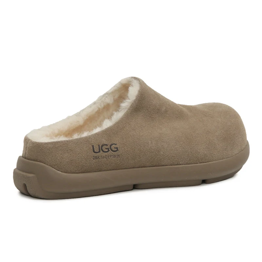 UGG Grey Closed-Toe Slip-On Slippers