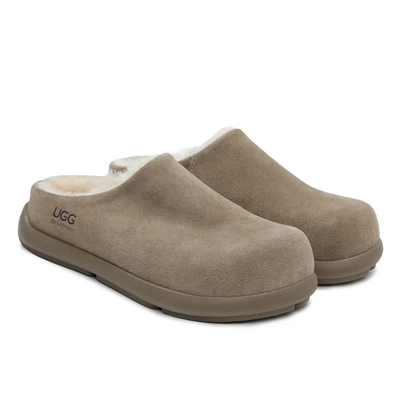 UGG Grey Closed-Toe Slip-On Slippers