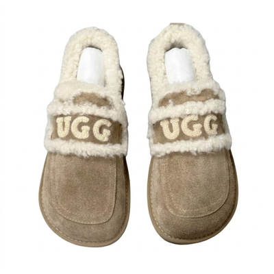 UGG Ozlana Logo Shearling Suede Loafers with Sheepskin Lining