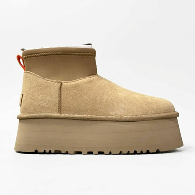 UGG Women's Classic Mini Dipper Beige Platform Boots