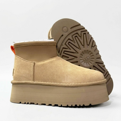 UGG Women's Classic Mini Dipper Beige Platform Boots