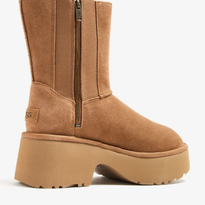 UGG Women's Classic Twin Seam New Heights Chestnut Suede Platform Boots