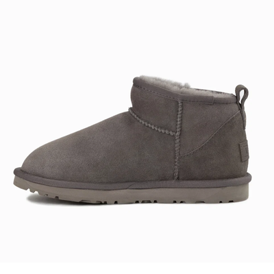 UGG Women's Classic Ultra Mini Grey Suede Ankle Boots
