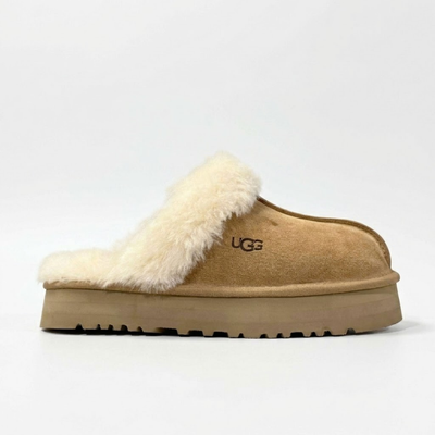 UGG Women's Disquette Brown Platform Slippers