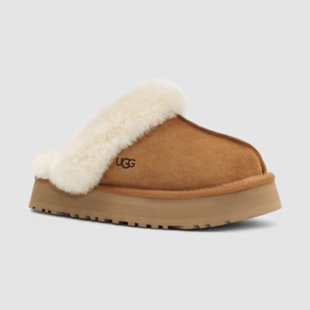UGG Women's Disquette Brown Platform Slippers