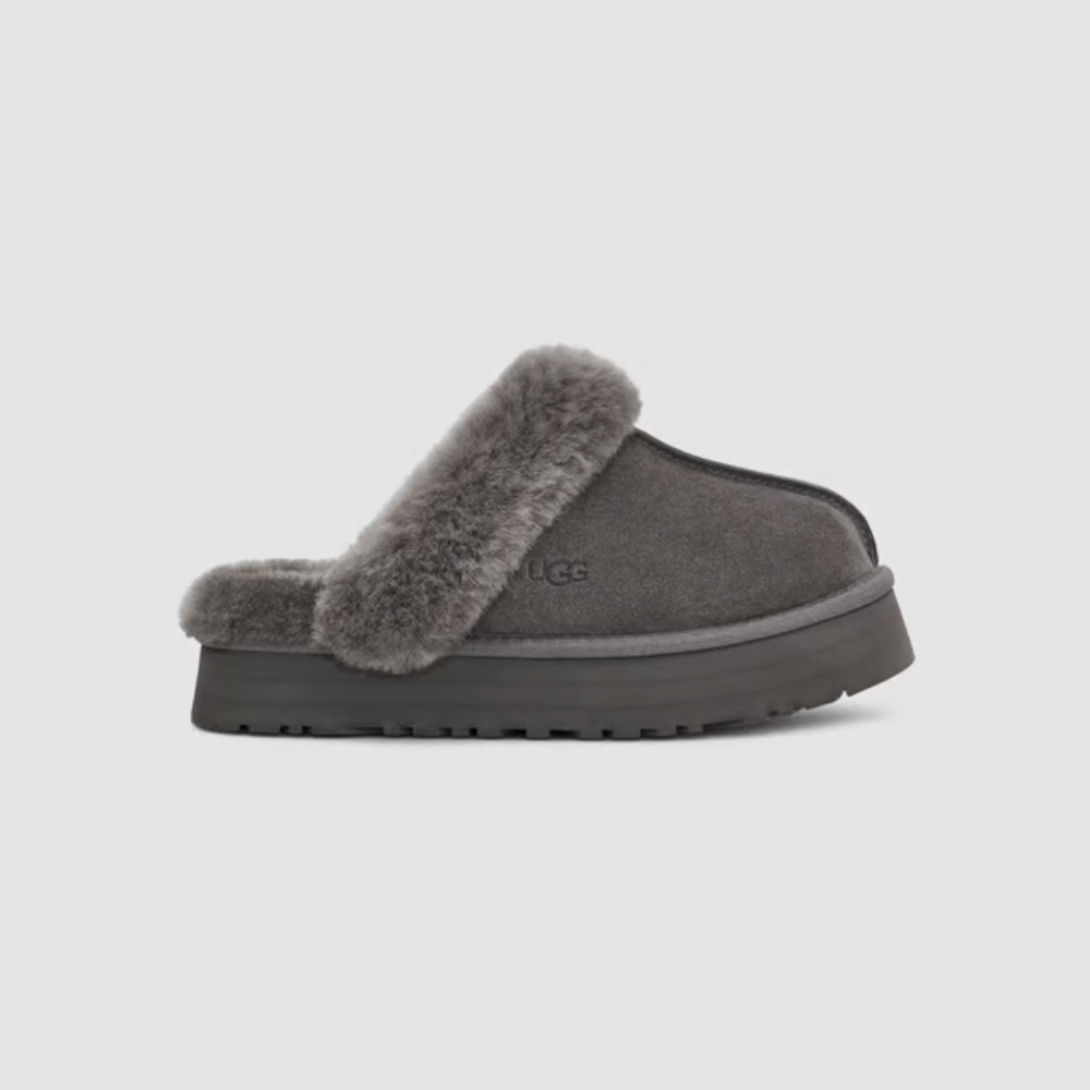 UGG Women's Disquette Grey Platform Slippers