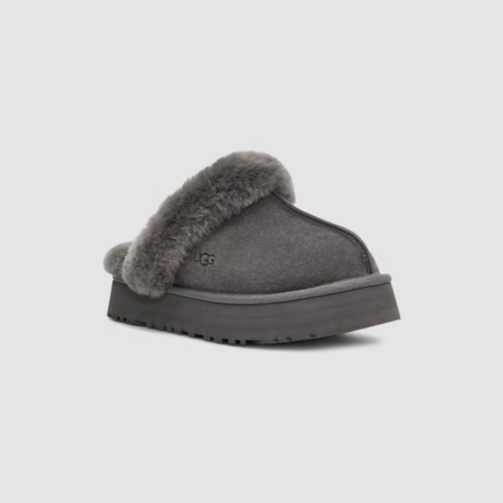 UGG Women's Disquette Grey Platform Slippers