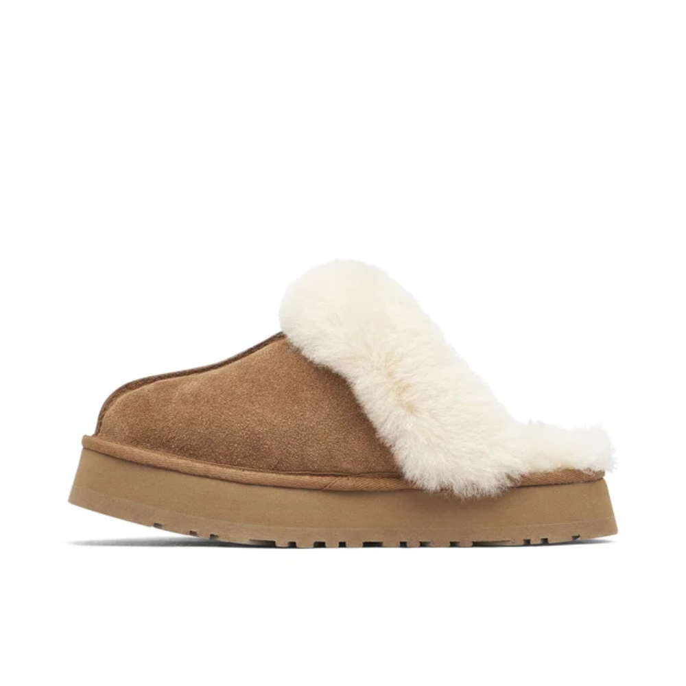 UGG Women's Disquette Brown Platform Slippers