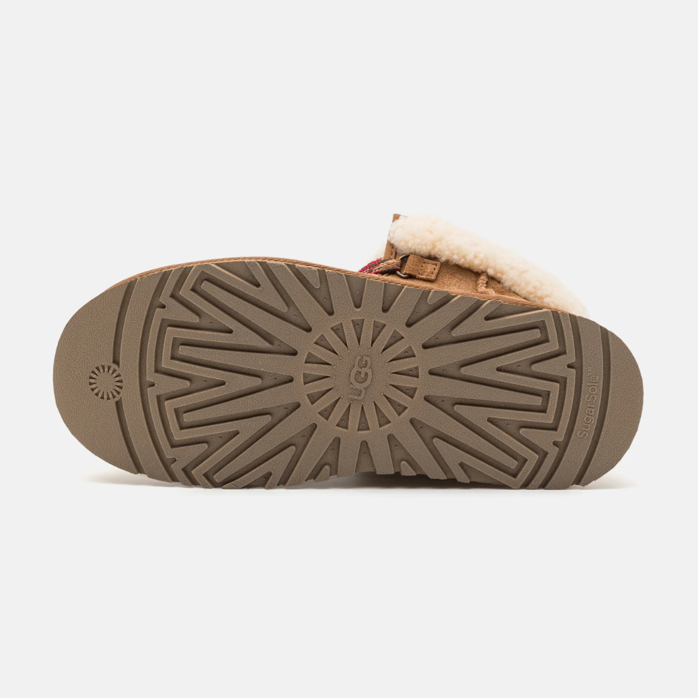 UGG Women's Funkarra Cabin Cuff Chestnut Suede Platform Ankle Boots