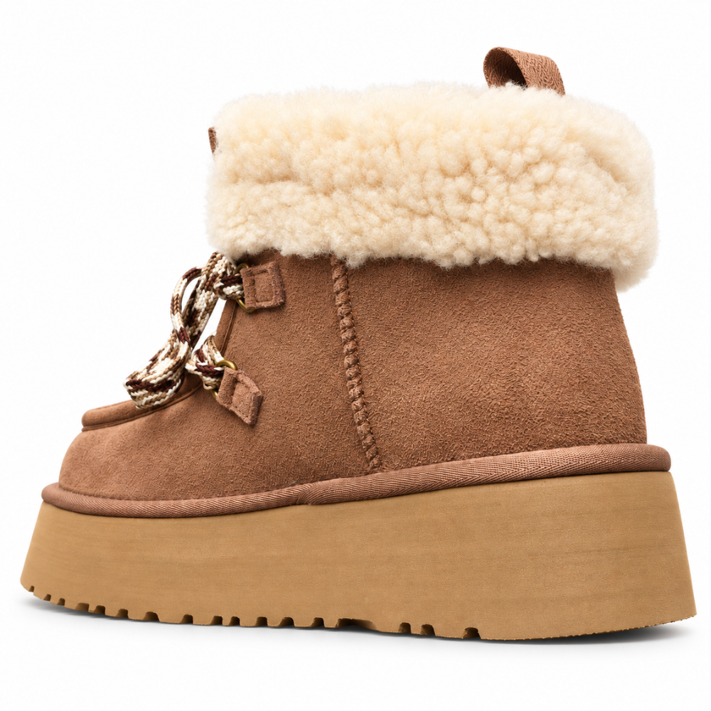 UGG Women's Funkarra Cabin Cuff Lace-Up Platform Ankle Boots