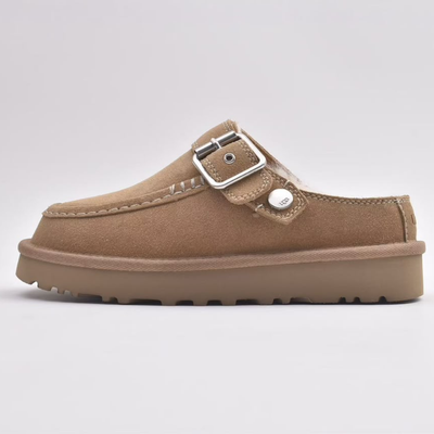 UGG Women's Goldenstar Evelina Suede Buckle Clogs