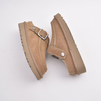 UGG Women's Goldenstar Evelina Suede Buckle Clogs