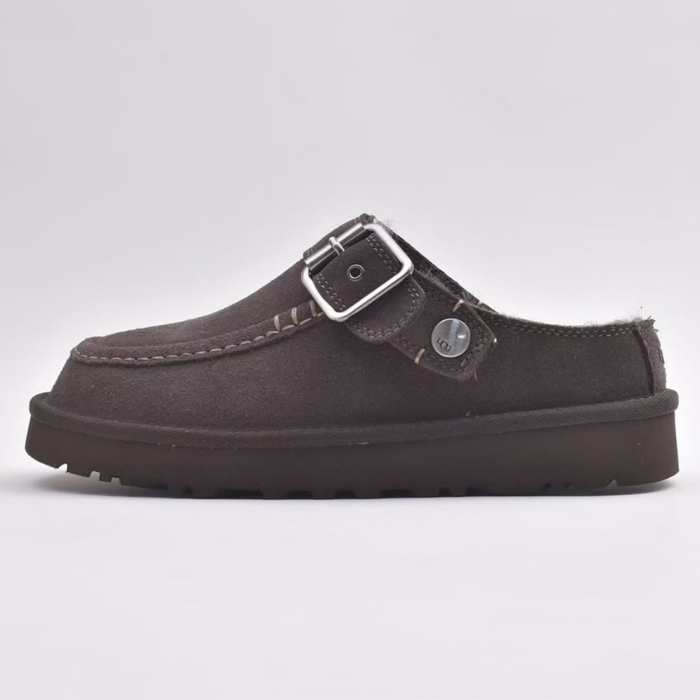 UGG Women's Goldenstar Evelina Suede Buckle Clogs