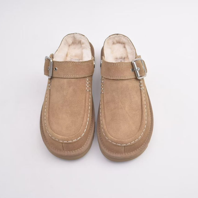 UGG Women's Goldenstar Evelina Suede Buckle Clogs