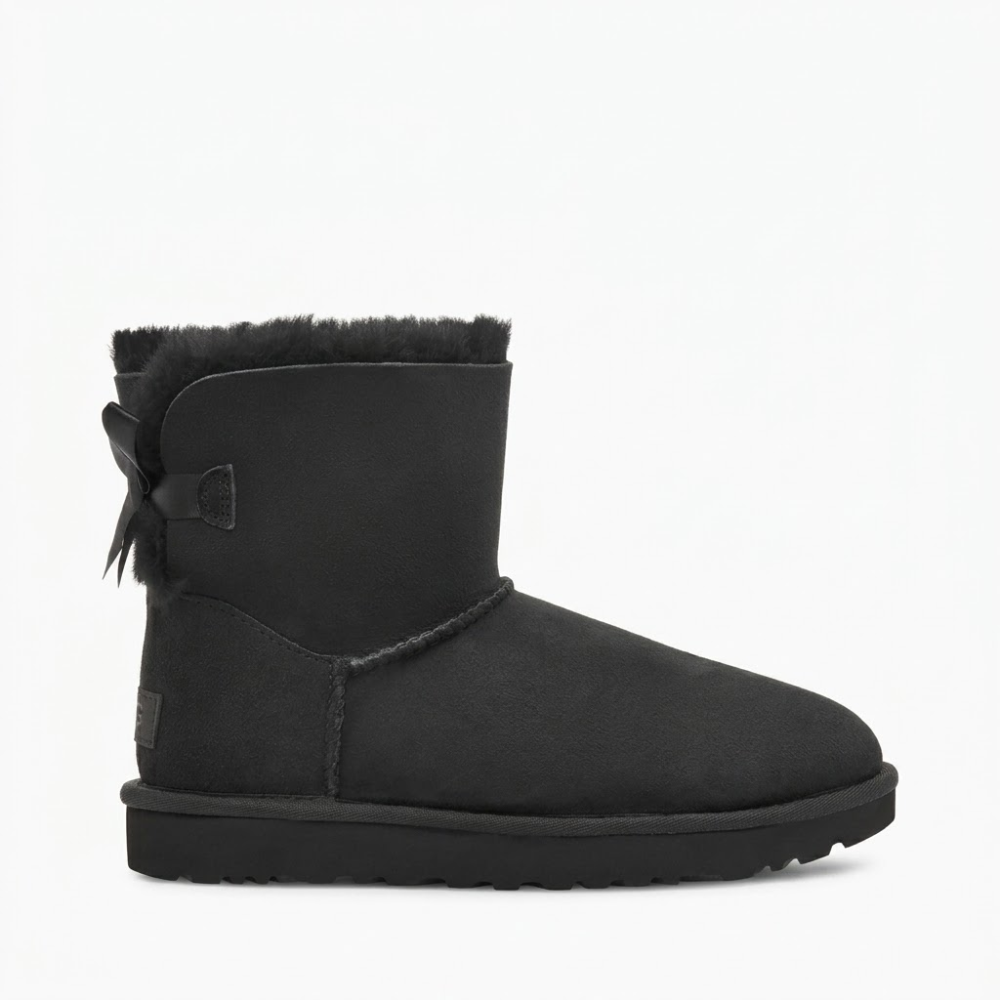 UGG Women's Mini Bailey Bow II Black Ankle Boots