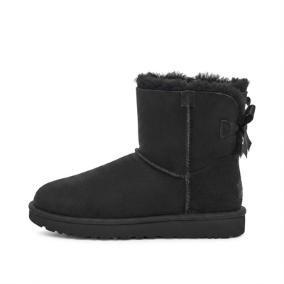 UGG Women's Mini Bailey Bow II Black Ankle Boots