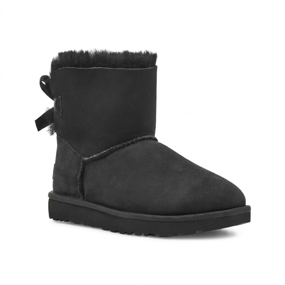 UGG Women's Mini Bailey Bow II Black Ankle Boots