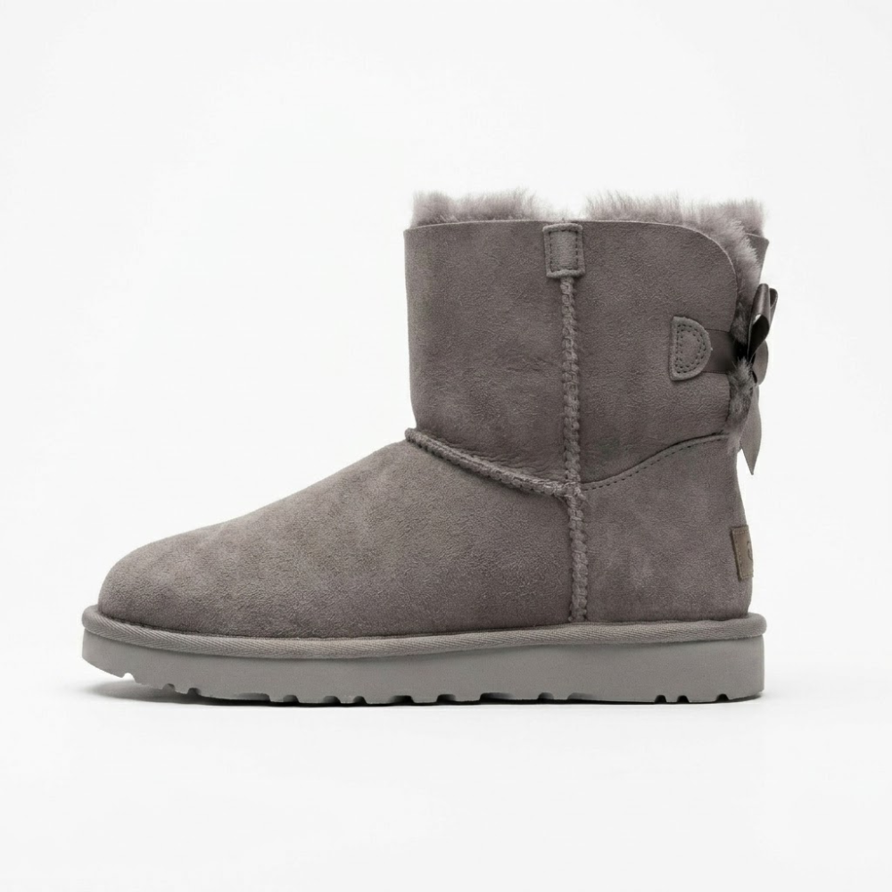 UGG Women's Mini Bailey Bow II Grey Ankle Boots