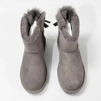 UGG Women's Mini Bailey Bow II Grey Ankle Boots