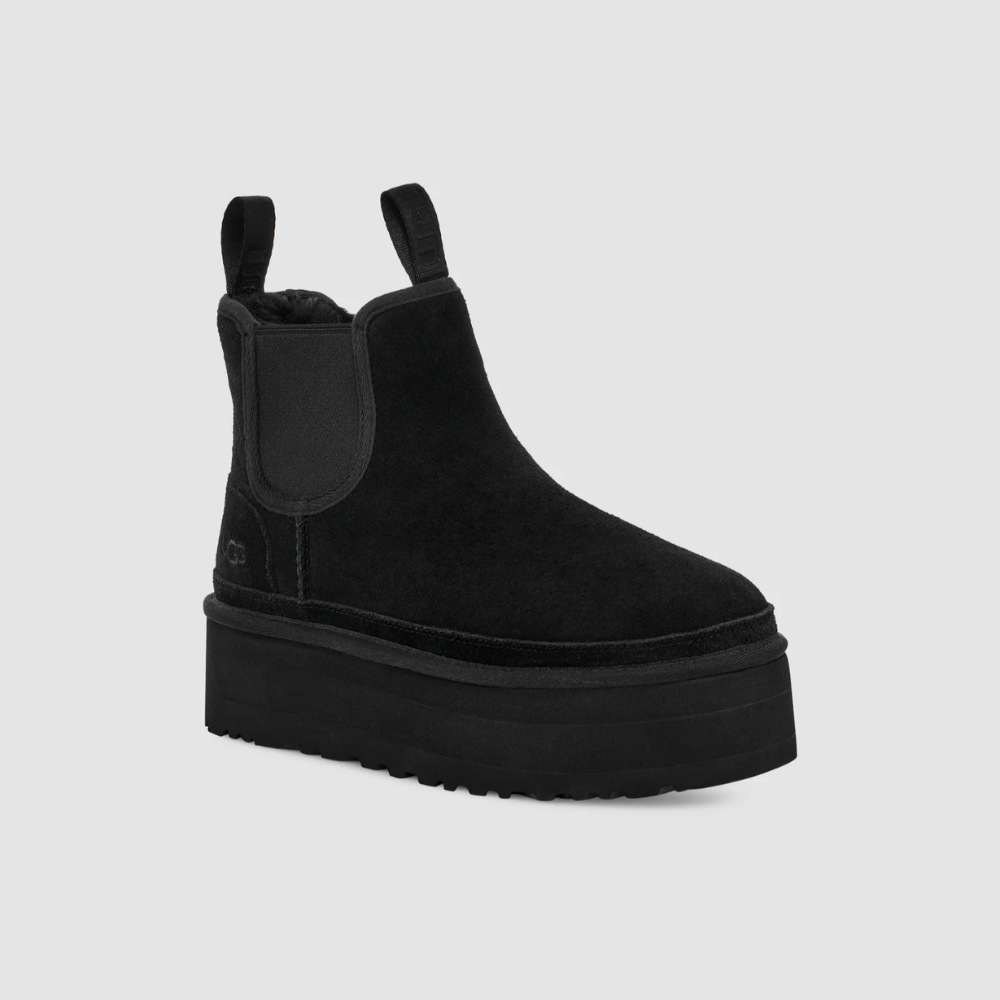 UGG Women's Neumel Platform Chelsea Black Suede Ankle Boots