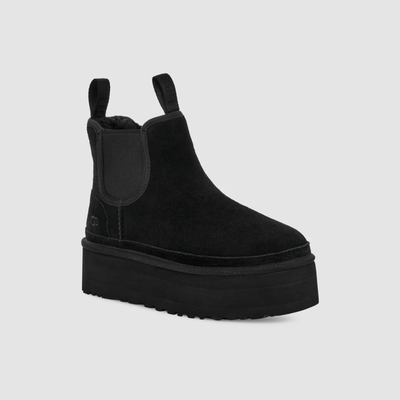 UGG Women's Neumel Platform Chelsea Black Suede Ankle Boots