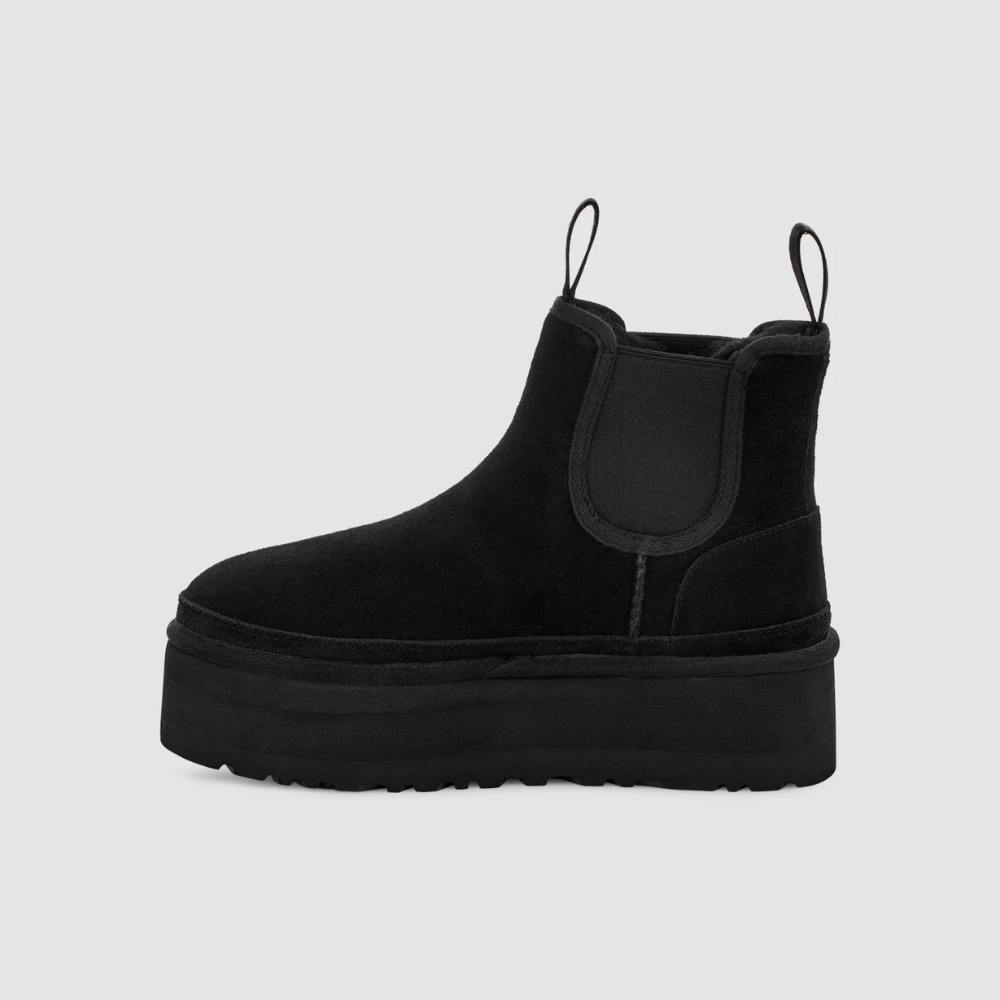 UGG Women's Neumel Platform Chelsea Black Suede Ankle Boots