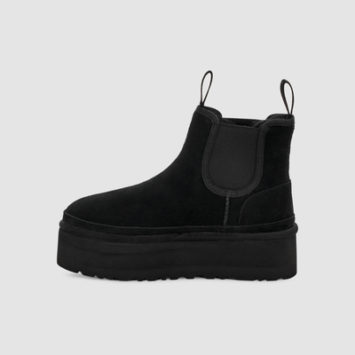 UGG Women's Neumel Platform Chelsea Black Suede Ankle Boots