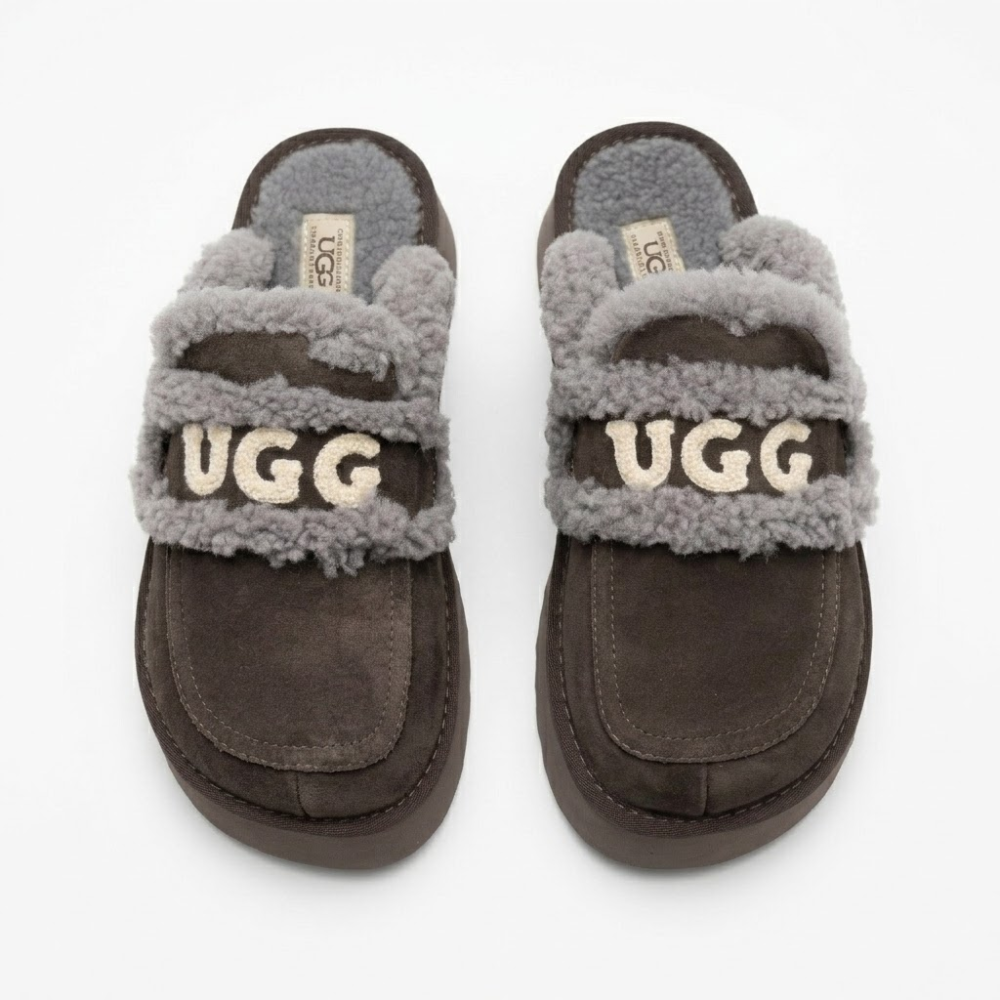 UGG Women's Riley Suede Platform Slingback Slippers