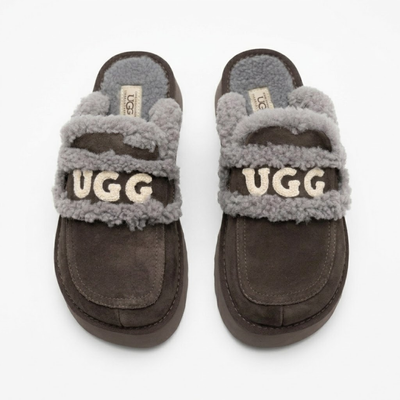 UGG Women's Riley Suede Platform Slingback Slippers