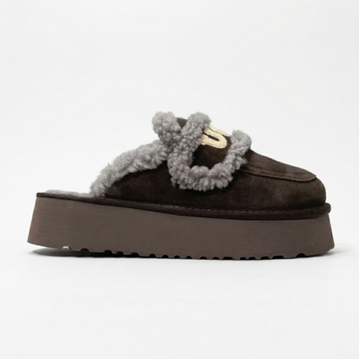 UGG Women's Riley Suede Platform Slingback Slippers
