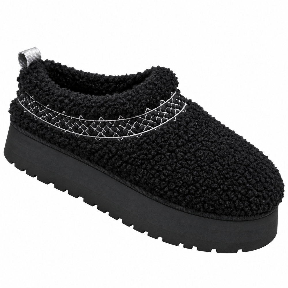 UGG Women's Tazz Braid Black Slippers