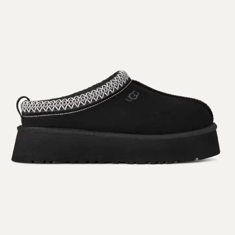 UGG Women's Tazz II Black Suede Platform Slippers