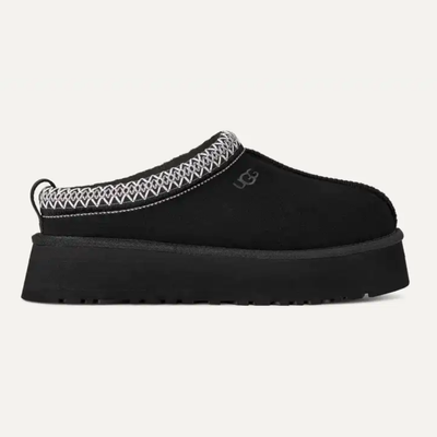 UGG Women's Tazz II Black Suede Platform Slippers