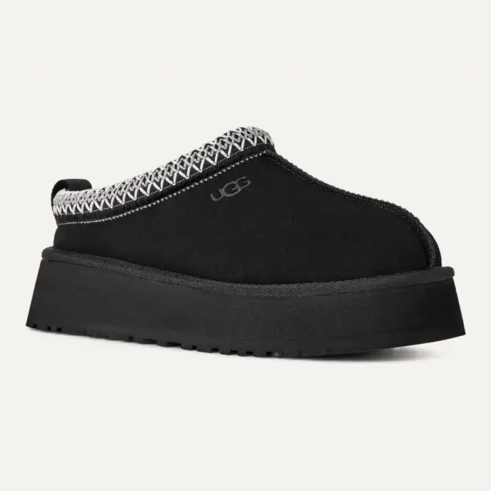 UGG Women's Tazz II Black Suede Platform Slippers