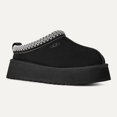 UGG Women's Tazz II Black Suede Platform Slippers