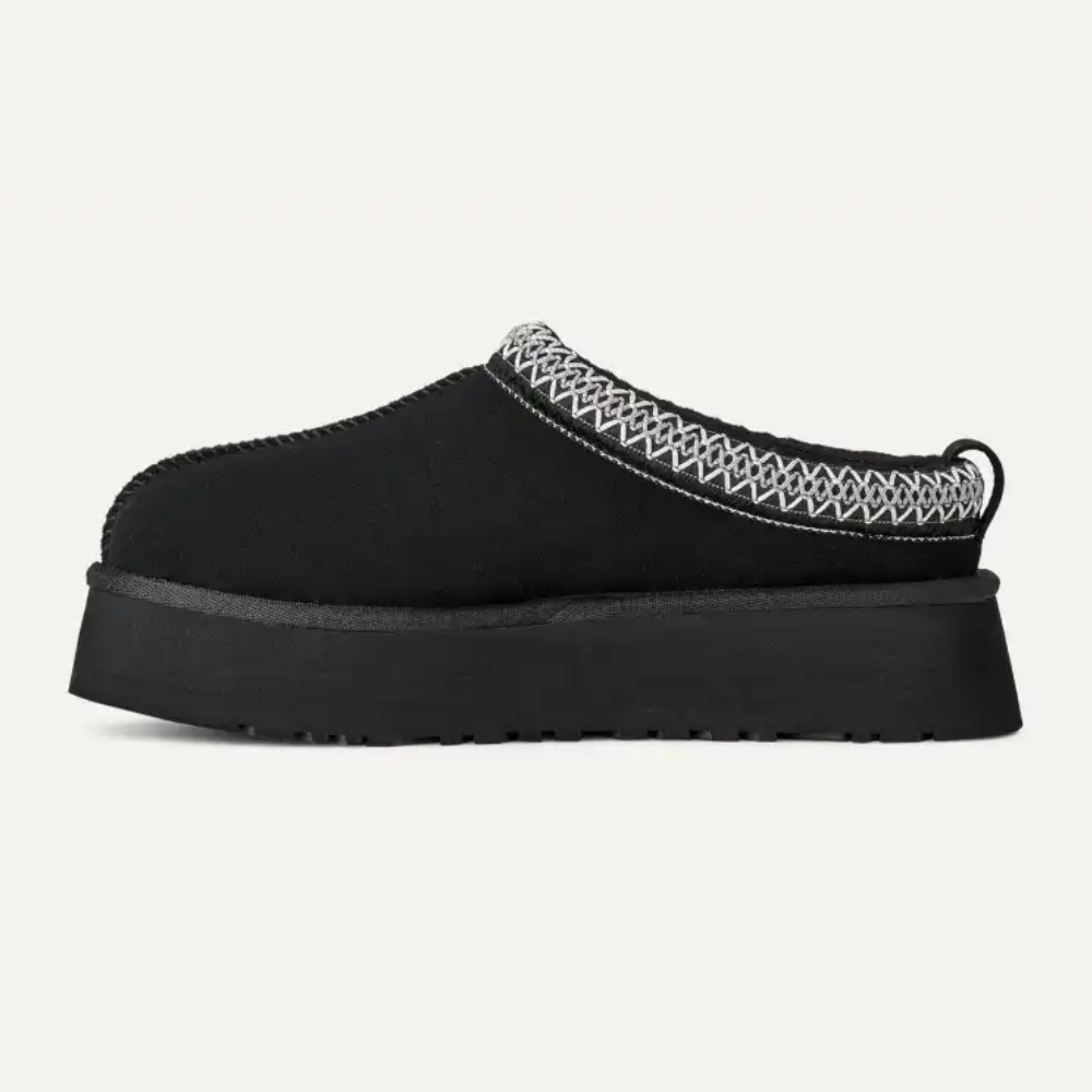 UGG Women's Tazz II Black Suede Platform Slippers