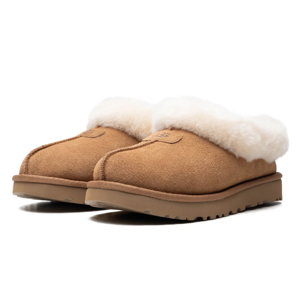 UGG Women's Tazzette Chestnut Suede Sheepskin Slippers