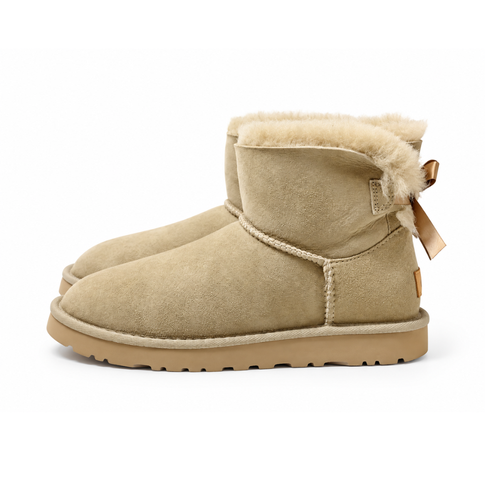 UGG Women's Ultra Mini Bailey Bow Suede Ankle Boots