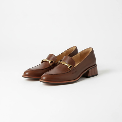 Women’s Heeled Loafers – Slip-On Block Heel Dress Shoes