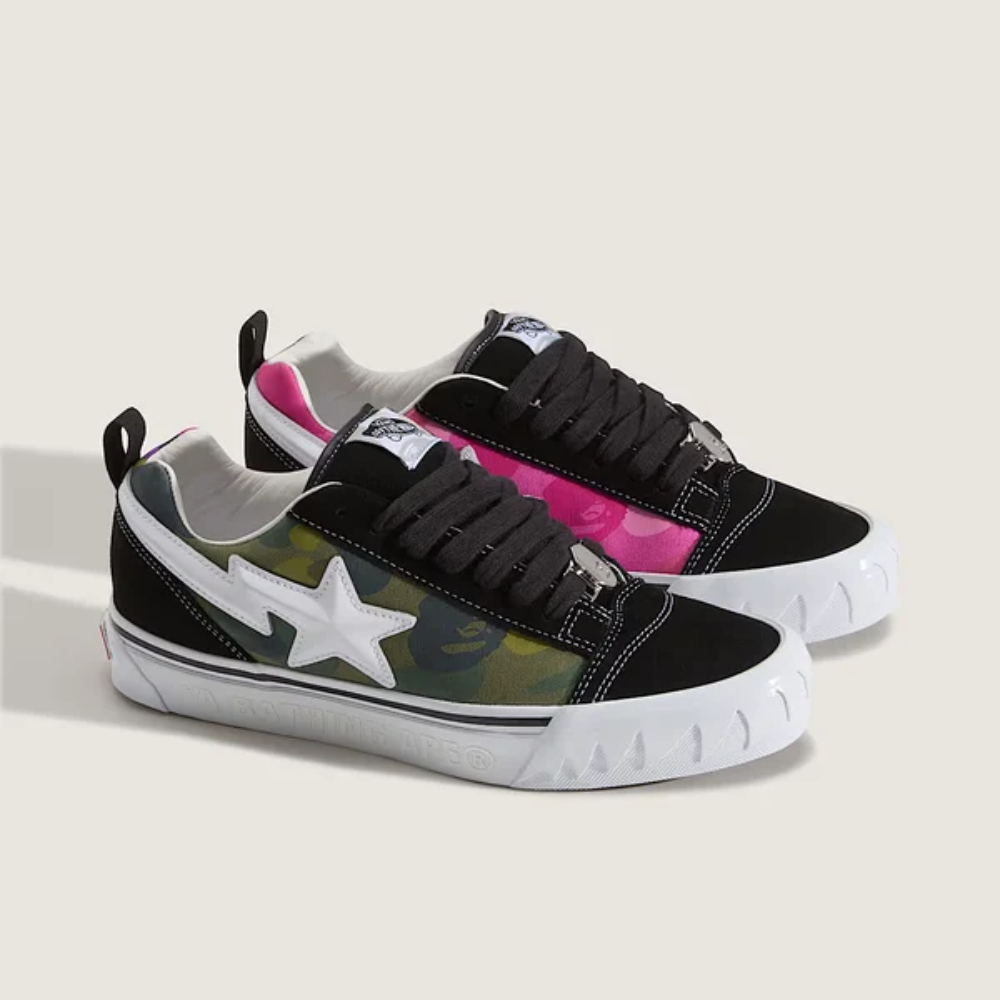 Vans Knu Skool BAPE Green Low Top Sneakers